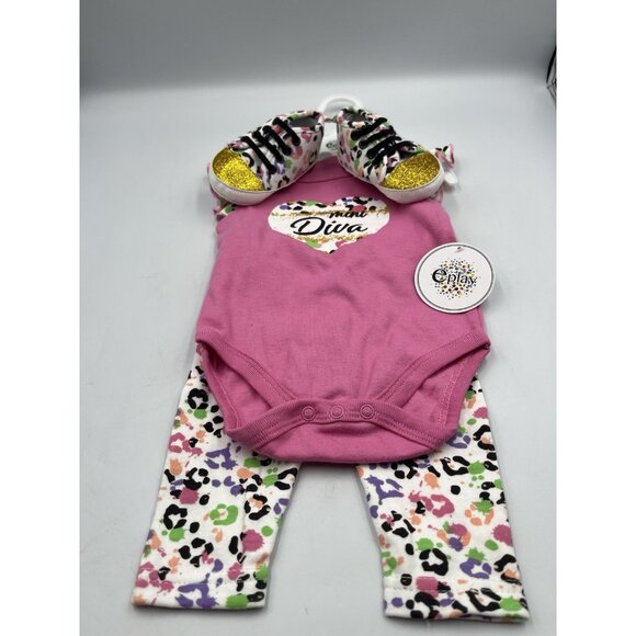Mini DIVA Baby GIRL 3-6 MONTHS Outfit WITH SHOES TO MATCH BRAND NEW W/TAGS SEE - Picture 5 of 16